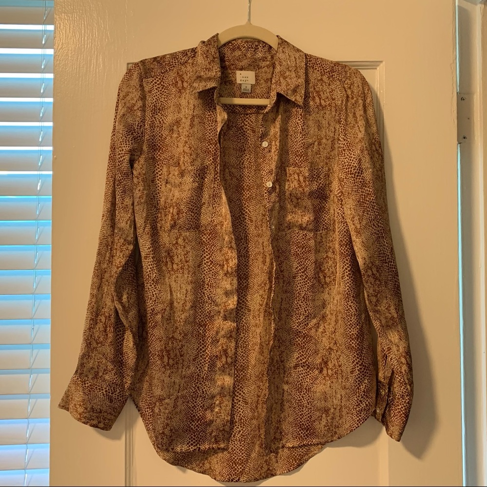 Satin button up blouse